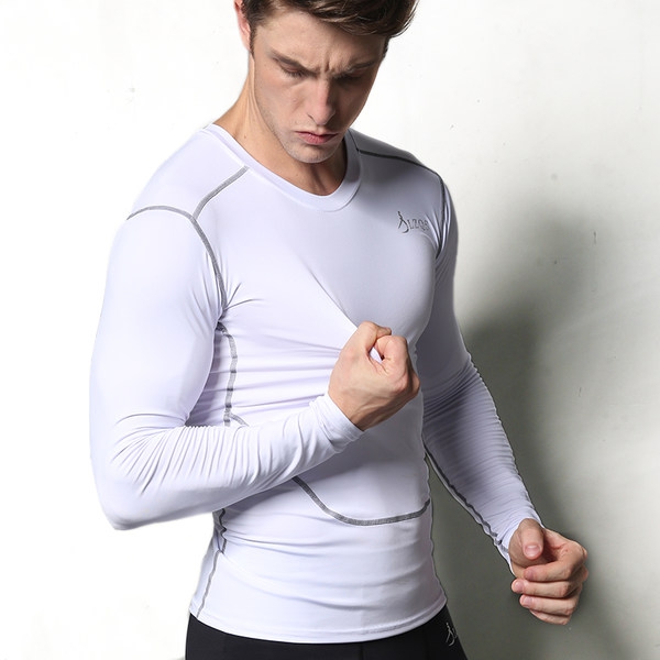 Спортна и еластична мъжка тениска в сив,бял,черен и зелен цвят 