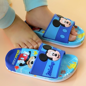 Детски летни плажни чехли - Disney за момчета - сини, червени Мики Маус 