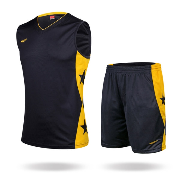 Мъжки баскетболен спортен летен екип от потник и къси панталони: жълт, син, черен, бял, червен