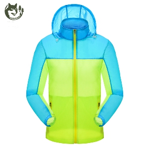 Ανδρικά αθλητικό μπουφάν  με αντηλιακό προστατευτικό κάλυμμα αδιάβροχο και ανθεκτικό στον άνεμο σε πράσινο, μπλε, κίτρινο χρώμα