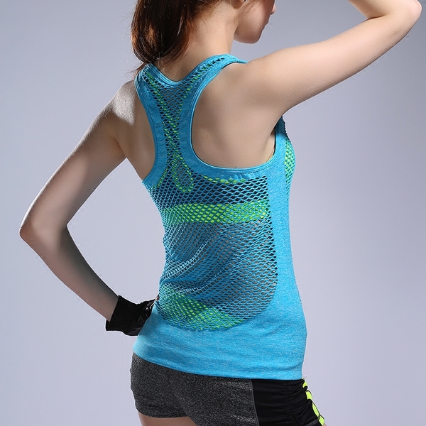 Γυναικεία καλοκαιρινά αμάνικα  αναπνεύσιμά σεκίτρινο, πράσινο, μπλε, μωβ, μαύρο χρώμα  για γυμναστήριο και γιόγκα