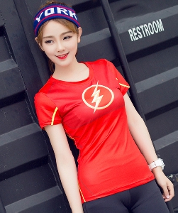 Γυναικεία αθλητικά  κοντομάνικα μπλουζάκια για το γυμναστήριο και γιόγκα Top Spider-Man μοντέλα με κύριο υλικό Lycra