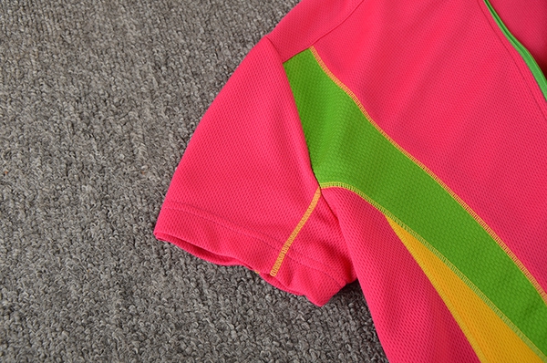 Дамска дишаща спортна блуза с къси ръкави, лятна розова и лилава