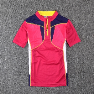 Дамска лятна спортна дишаща тениска с къс ръкав розово/лилава