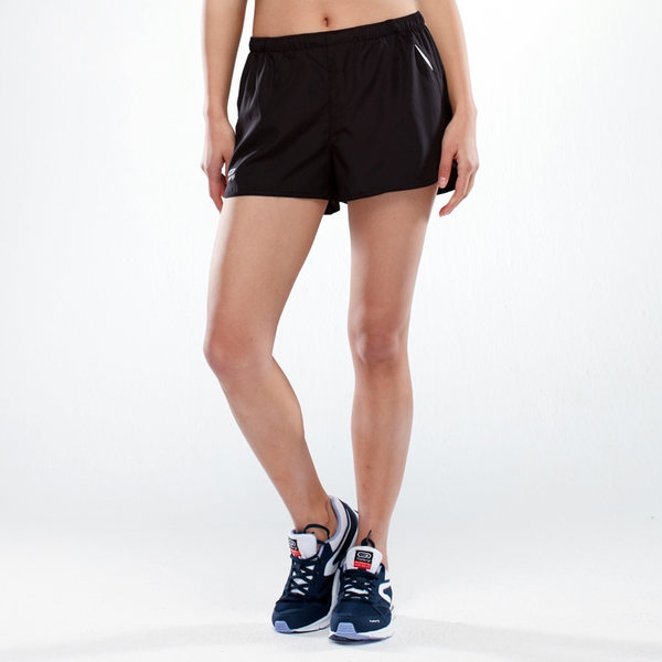 Спортни бързосъхнещи дамски къси панталони в лилав и черен цвят