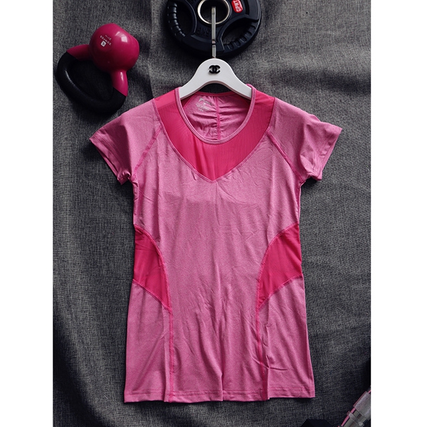 Γυναικεία αθλητικά μπλουζάκια με κοντό μανίκι σε  ροζ, μπλε, γκρι χρώμα - ελαφριά και άνετα