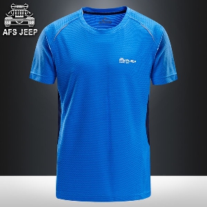 Мъжка спортна тениска от полиестър синя, зелена, сива,бяла, черна за тренировка, джогинг, ежедневие и фитнес