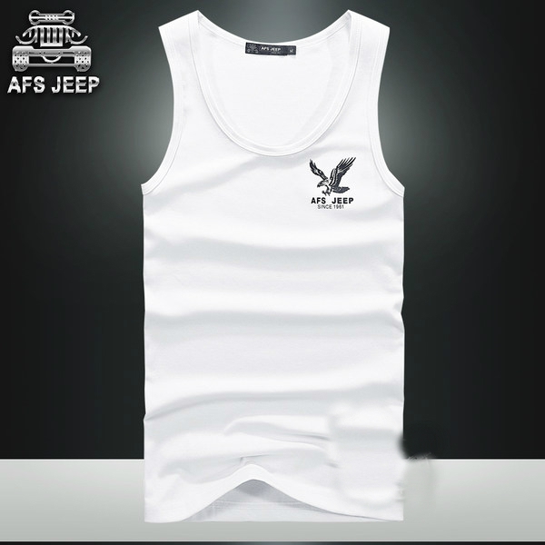 Ανδρικό αθλητικό βαμβακερό φανελάκι σε λευκό, γκρι και σκούρο μπλε χρώμα