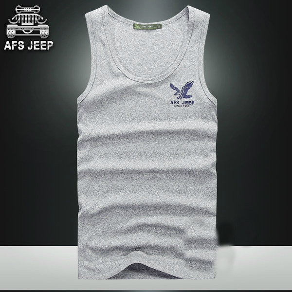 Ανδρικό αθλητικό βαμβακερό φανελάκι σε λευκό, γκρι και σκούρο μπλε χρώμα