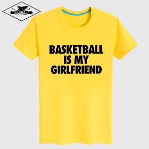 Мъжки спортни памучни тениски за любители на баскетбола: жълти, сиви, сини, бели с къс ръкав 