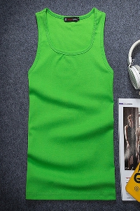 Ανδρικό σπορ λεπτό φανελάκι για το  γυμναστήριο για το καλοκαίρι  - μονόχρωμο, λευκό,  μαύρο, πορτοκαλί  και πράσινο χρώμα