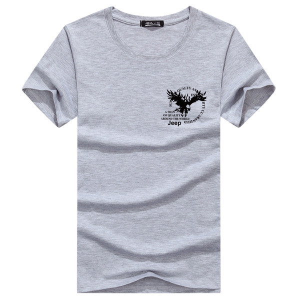 Ανδρικά αθλητικά και καλοκαιρινά μπλουζάκια κοντομάνικα πράσινα, μπλε, μαύρα, πορτοκαλί και γκρίζα μοντέλα με λογότυπο τρέξιμο κ