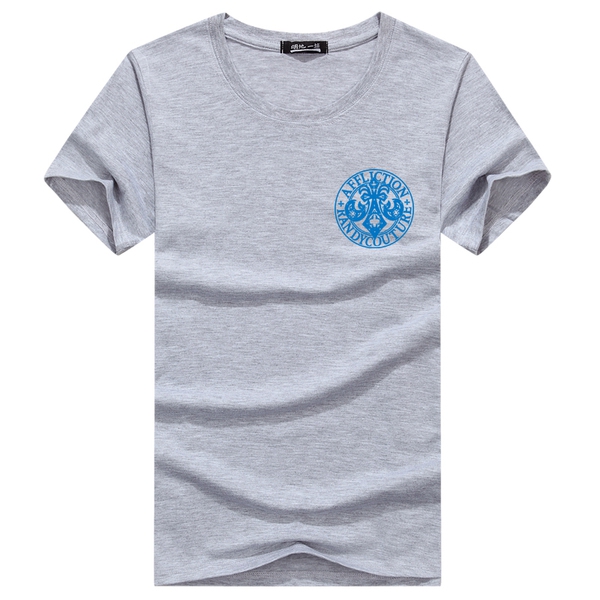 Ανδρικά αθλητικά και καλοκαιρινά μπλουζάκια κοντομάνικα πράσινα, μπλε, μαύρα, πορτοκαλί και γκρίζα μοντέλα με λογότυπο τρέξιμο κ