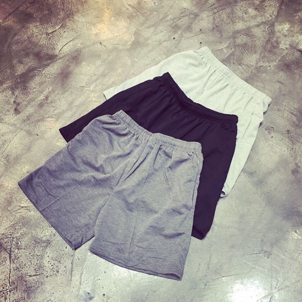 Мъжки спортни памучни шорти в 3 цвята - черен,сив и бял