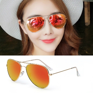 Дамски огледални цветни слънчеви очила сини, розови, оранжеви, летни, плажни, модни