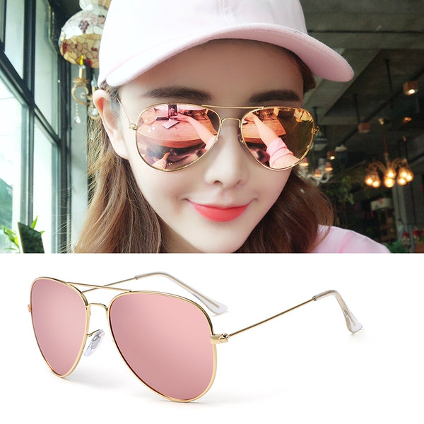 Οι γυναίκες καθρέφτη γυαλιά ηλίου χρώματος μπλε, ροζ, πορτοκαλί, το καλοκαίρι, παραλία, τη μόδα