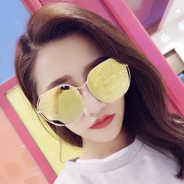 Μεταλλικά κυρίες πλατεία λουλούδι γυαλιά ηλίου 6 μοντέλα