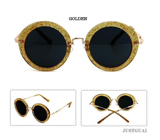 Γύρος γυαλιά ηλίου ρετρό με λαμπερά γυαλί σε τέσσερα χρώματα