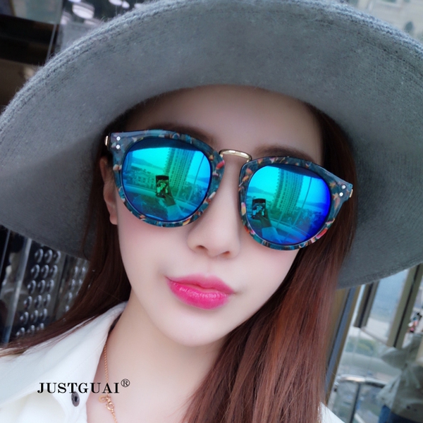 Οι γυναίκες γυαλιά ηλίου μαύρο λεοπάρδαλη και μπλε