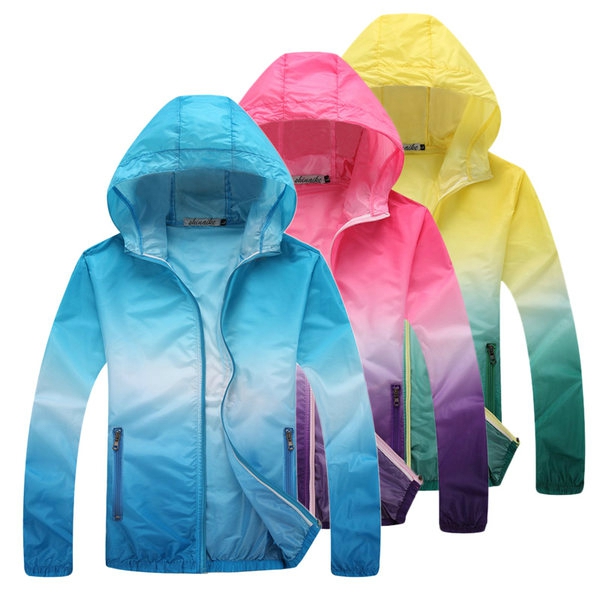 Мъжки летни тънки туристически спортни якета с качулка уникални планински туристически модели в морско синьо, розоволилаво жълто