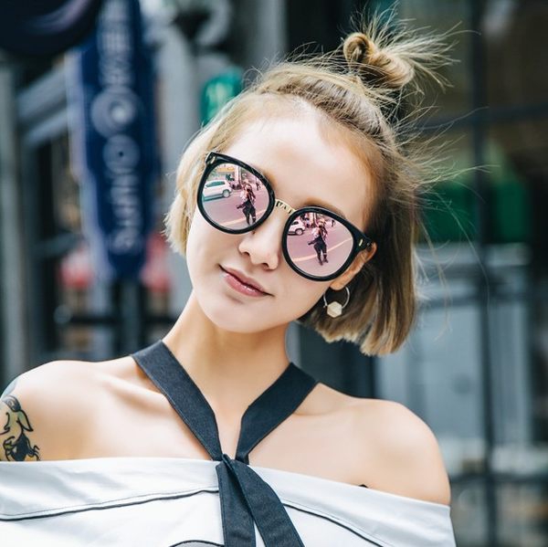 Κομψό κυρίες ρετρό γύρο γυαλιά ηλίου-4 μοντέλο.