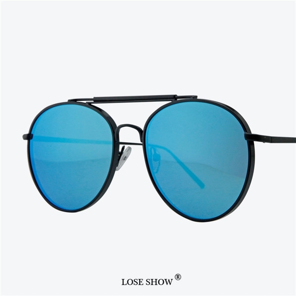 Дамски слънчеви очила в сив,син и розов цвят Lose show