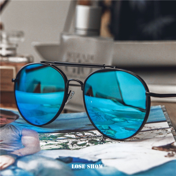 Дамски слънчеви очила в сив,син и розов цвят Lose show