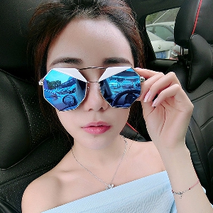 Γυναικεία γυαλιά ηλίου πολυγωνικό καθρέφτη φακούς : Ροζ, μπλε, μαύρο, γκρι