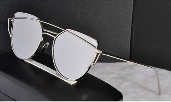 Дамски слънчеви овални очила с двойна рамка 