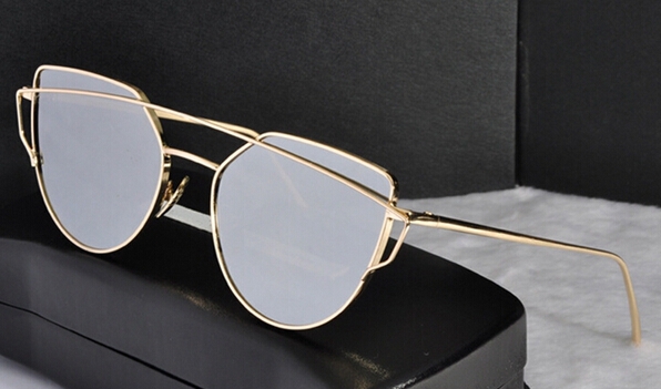 Дамски слънчеви овални очила с двойна рамка 