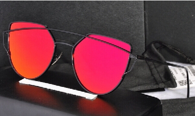 Дамски слънчеви овални очила с двойна рамка 