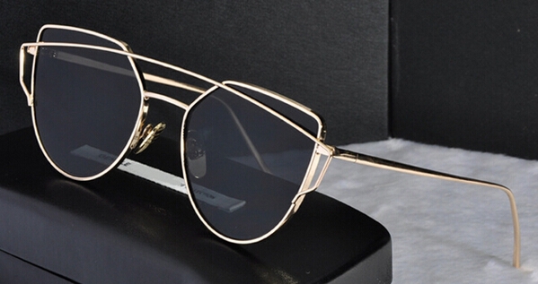 Дамски слънчеви овални очила с двойна рамка 