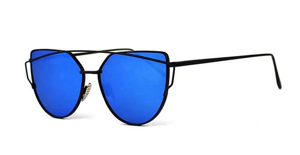 Дамски слънчеви овални очила с двойна рамка 