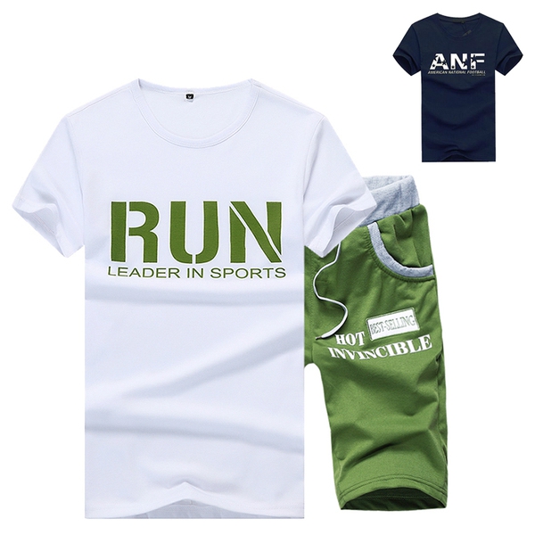 Летни спортни екипи ежедневни с къси ръкави тениска и анцуг