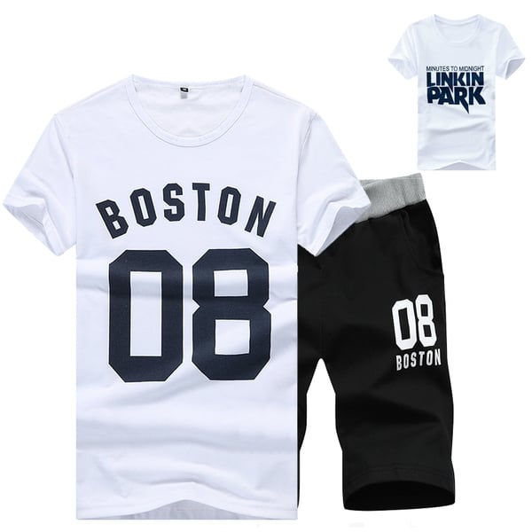 Летни спортни екипи ежедневни с къси ръкави тениска и анцуг