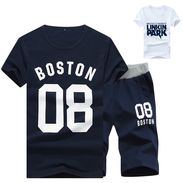 Летни спортни екипи ежедневни с къси ръкави тениска и анцуг