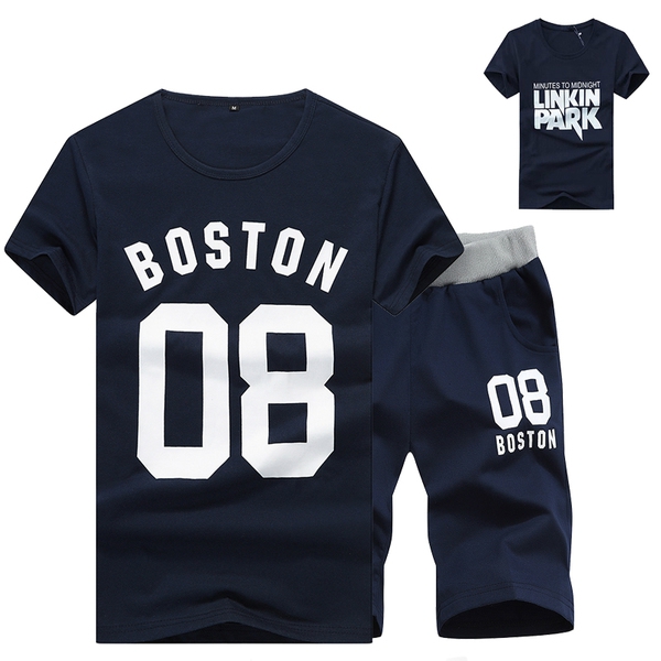 Летни спортни екипи ежедневни с къси ръкави тениска и анцуг