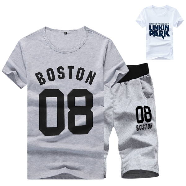 Летни спортни екипи ежедневни с къси ръкави тениска и анцуг