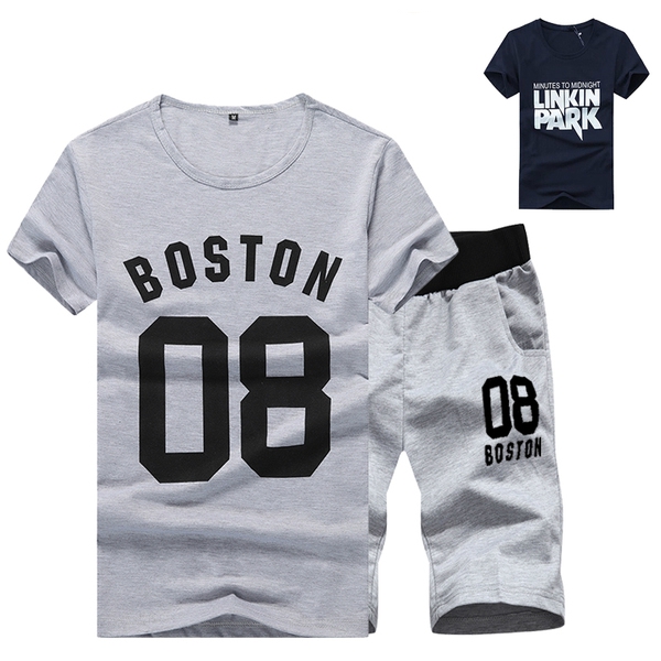 Летни спортни екипи ежедневни с къси ръкави тениска и анцуг