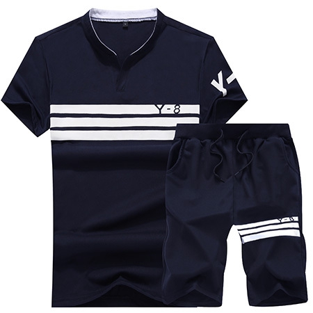 Спортни мъжки екипи с къси ръкави в оранжев,бял и черен цвят 4 модела