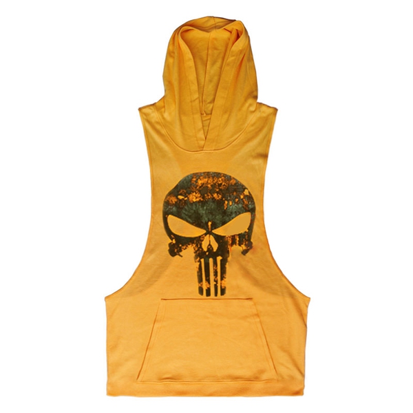 Σπορ ανδρικά αμάνικα με κουκούλα  Superman και Punisher κατάλληλα για το γυμναστήριο σε διαφορετικά χρώματα