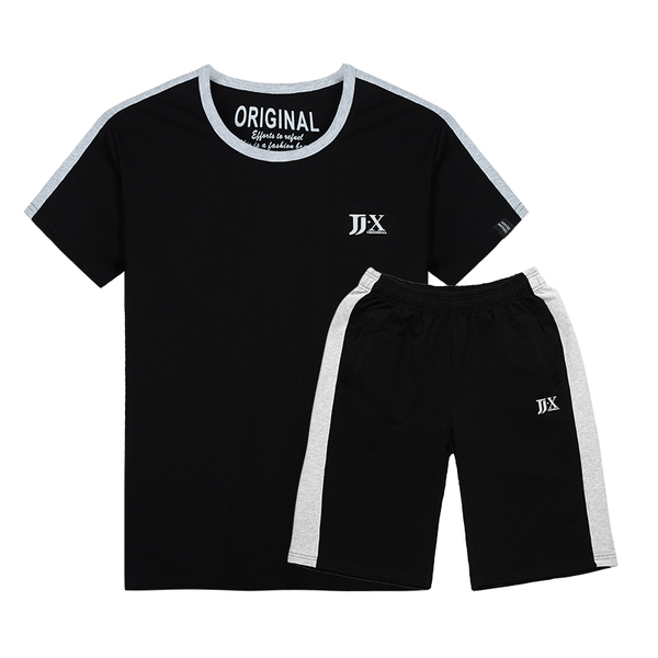 Мъжки спортни екипи сив син и черен цвят подходящи за фитнес и джогинг