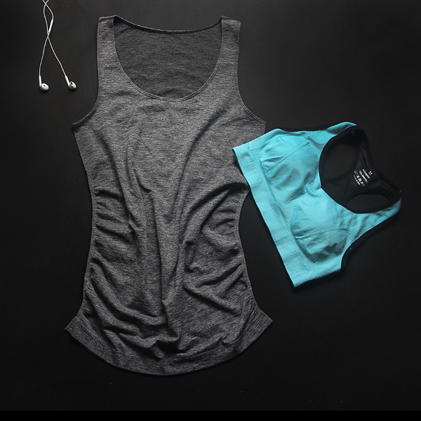 Бързосъхнещ спортен екип за тренировка: потник и бюстие