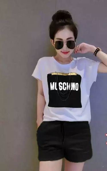 Дамски спортни екипи от къси панталони и тениски с къс ръкав оранжежеви, зелени, черни с принт