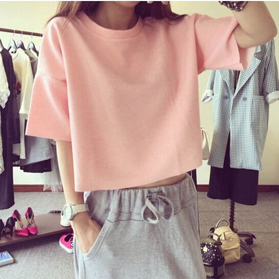 Дамски уникален спортен екип в сиво и розово тениска и  панталон тип шалвар