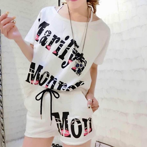 Дамски летен комплект от две части за спорт и ежедневие 