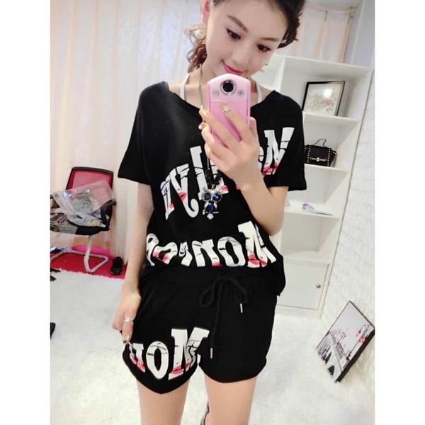 Дамски летен комплект от две части за спорт и ежедневие 