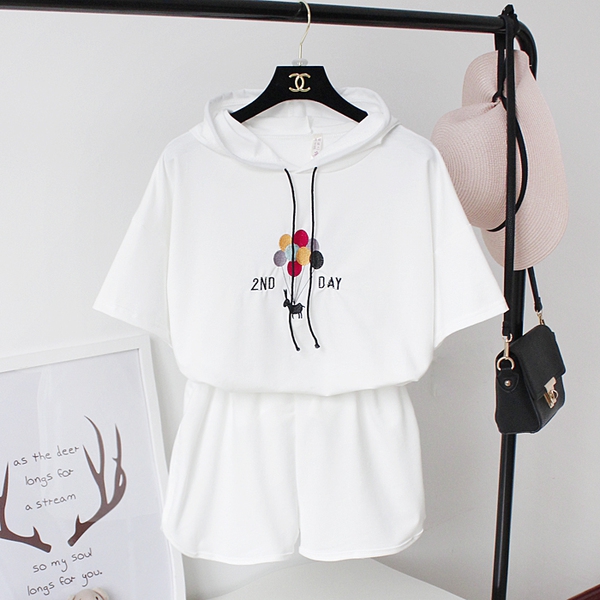 Γυναικεία αθλητική ομάδα - κουκούλα μπλούζα και σορτς