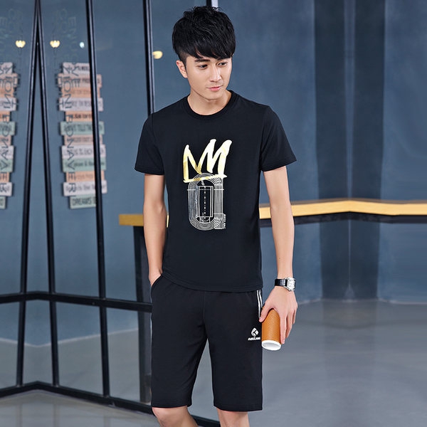 Мъжки летни спортни екипи черни, сиви, виненочервени за бягане, спорт, тенис