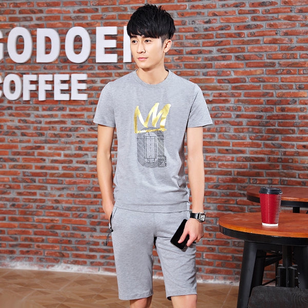 Мъжки летни спортни екипи черни, сиви, виненочервени за бягане, спорт, тенис